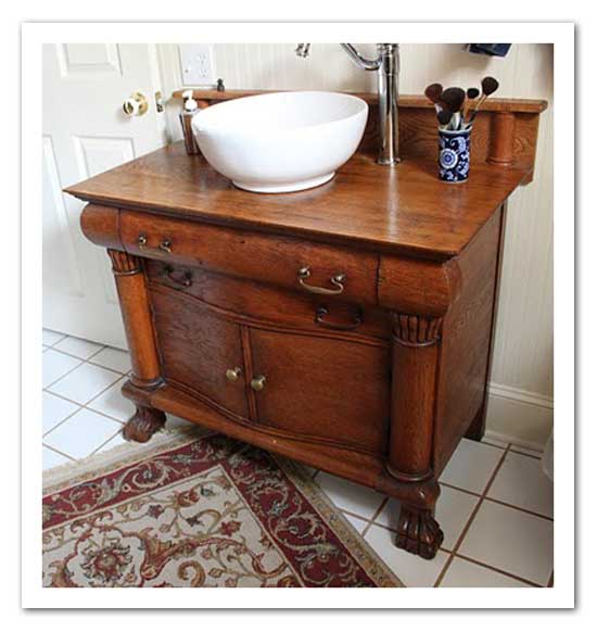 Antique Washstand Sink Snap Peas, Vessel Sink On Antique Dresser